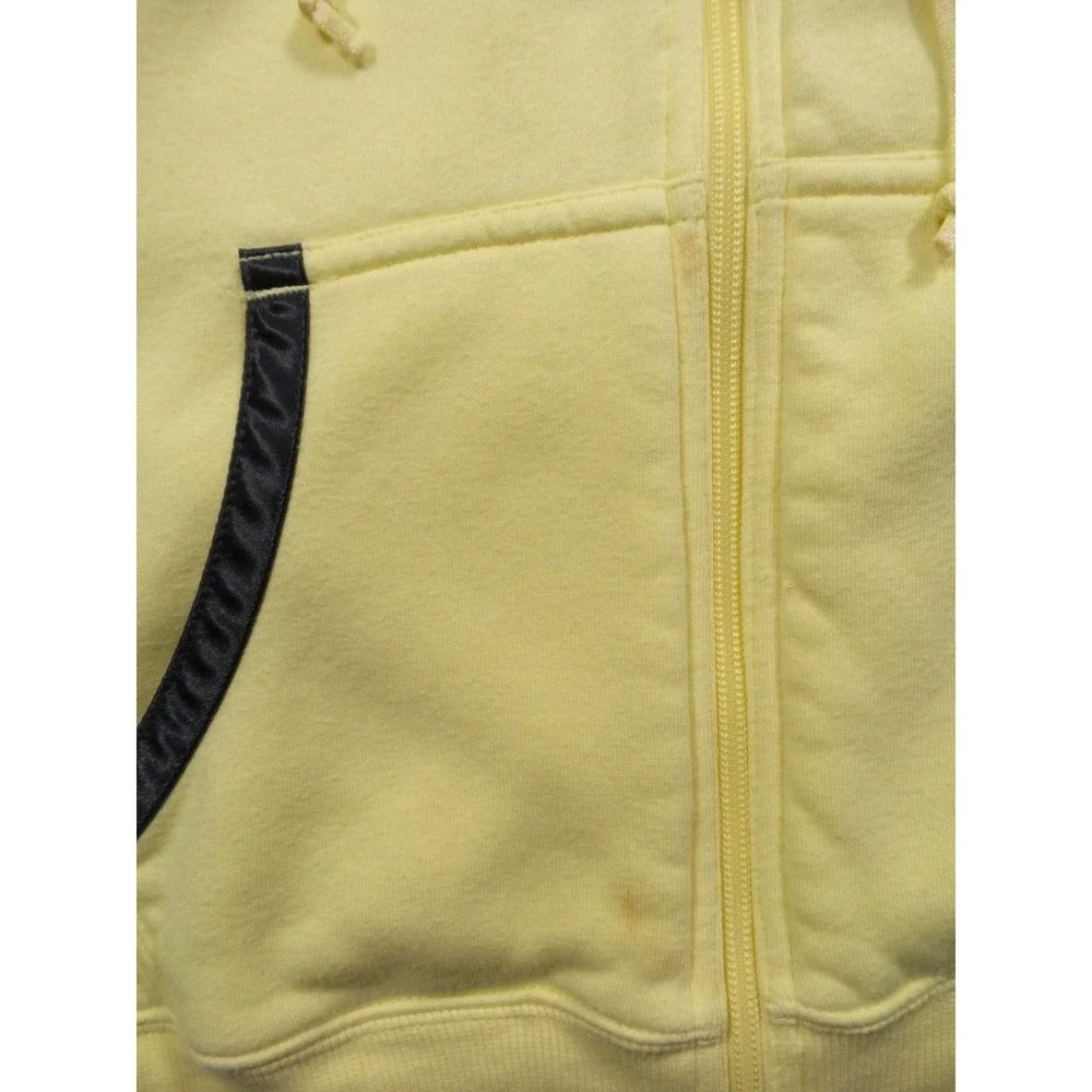 Nike Sweatshirt Womens Size M (8-10) Yellow Full Zip Hooded Pockets‎ Y2K Tag